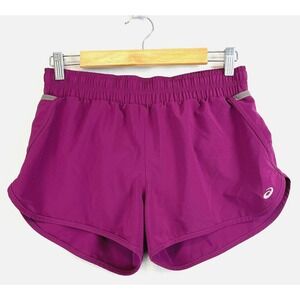 ASICS Running Shorts Womens Medium Fuchsia Pink Lined Zip Pocket‎ 3.5" Marathon